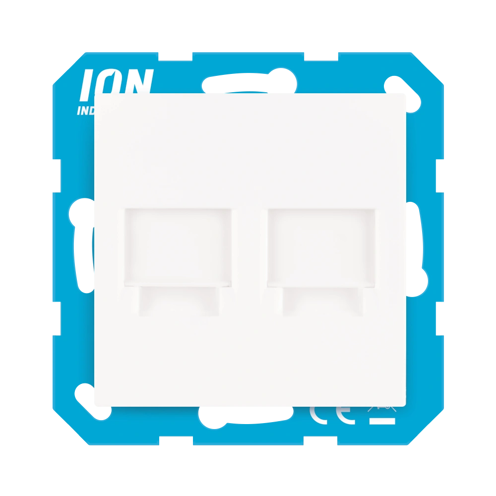 Ion Industries Modular Jack 2-voudig met Centraalplaat V1/J1 | Alpin Wit 1 Modular Jack 2-voudig met Centraalplaat V1/J1 | Alpin Wit