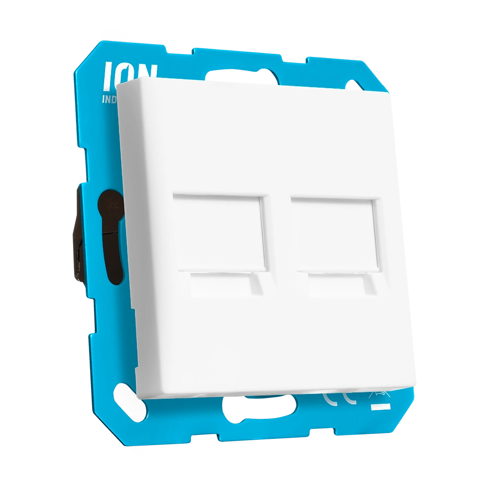 Ion Industries Modular Jack 2-voudig met Centraalplaat V1/J1 | Alpin Wit 2 Modular Jack 2-voudig met Centraalplaat V1/J1 | Alpin Wit - Afbeelding 2
