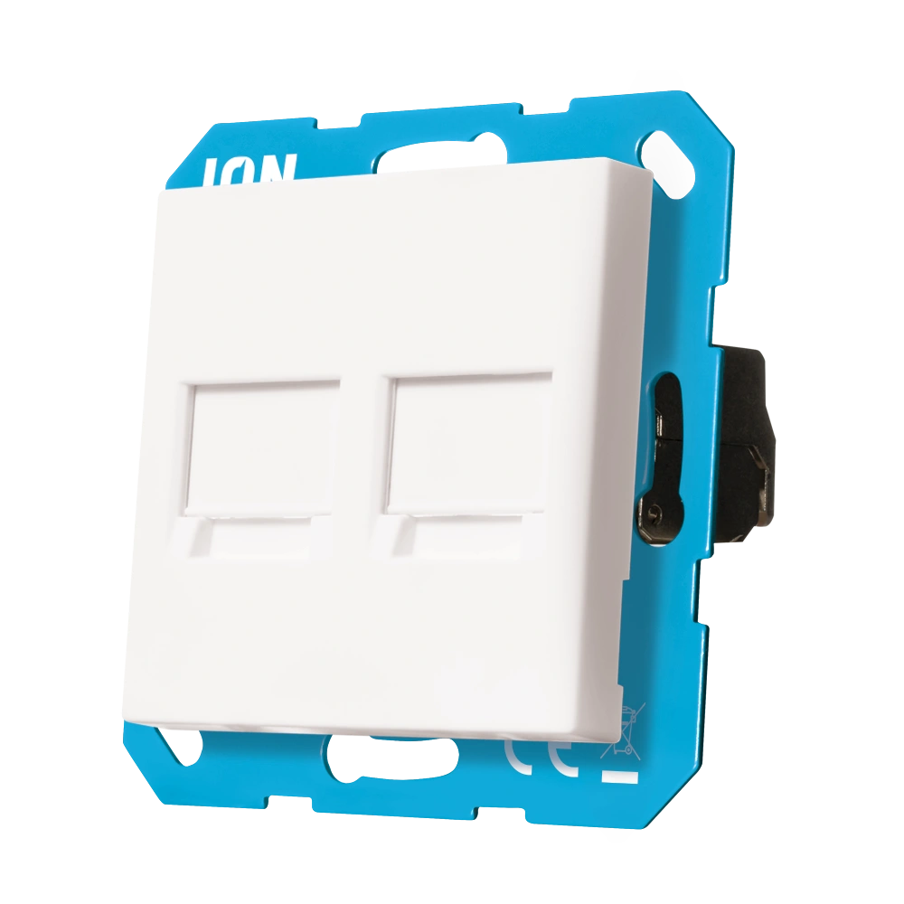 Ion Industries Modular Jack 2-voudig met Centraalplaat V1/J1 | Alpin Wit 3 Modular Jack 2-voudig met Centraalplaat V1/J1 | Alpin Wit - Afbeelding 3