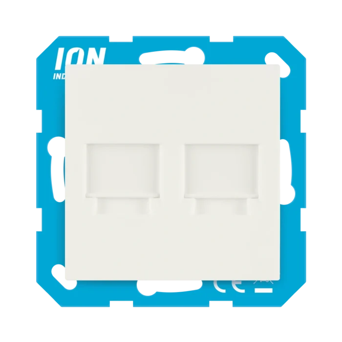 Modular Jack 2-voudig met Centraalplaat V1/J1 | Mat Alpin Wit