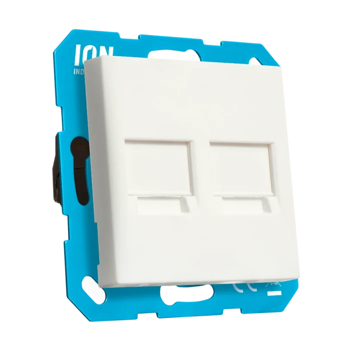 Modular Jack 2-voudig met Centraalplaat V1/J1 | Mat Alpin Wit - Afbeelding 2