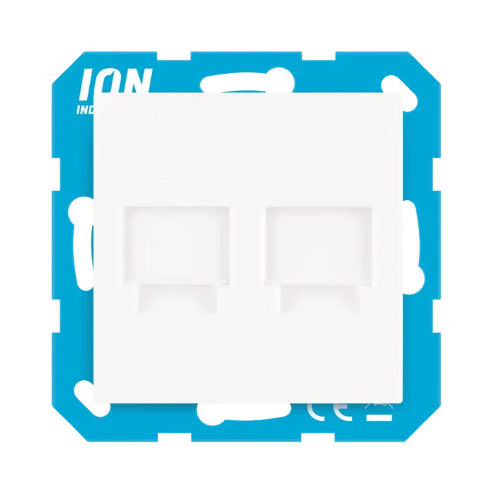 Modular Jack 2-voudig met Centraalplaat E1 | Alpin Wit