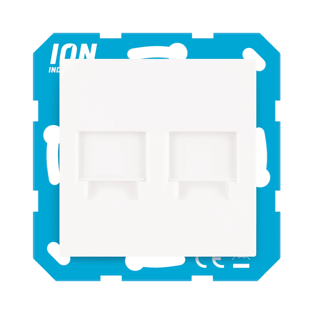 Ion Industries Modular Jack 2-voudig met Centraalplaat E1 | Alpin Wit 1 Modular Jack 2-voudig met Centraalplaat E1 | Alpin Wit