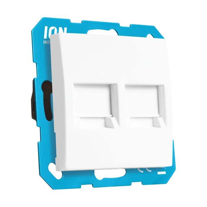Modular Jack 2-voudig met Centraalplaat E1 | Alpin Wit - Afbeelding 2