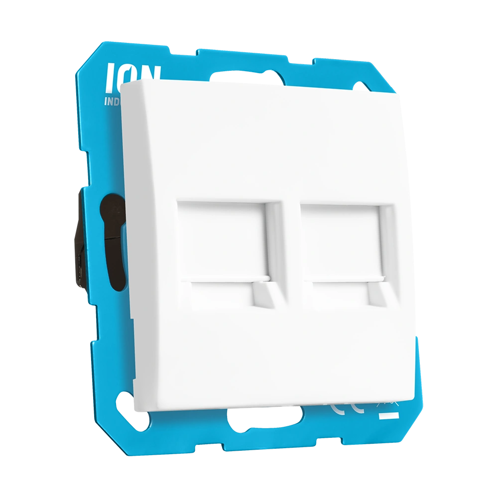 Ion Industries Modular Jack 2-voudig met Centraalplaat E1 | Alpin Wit 2 Modular Jack 2-voudig met Centraalplaat E1 | Alpin Wit - Afbeelding 2