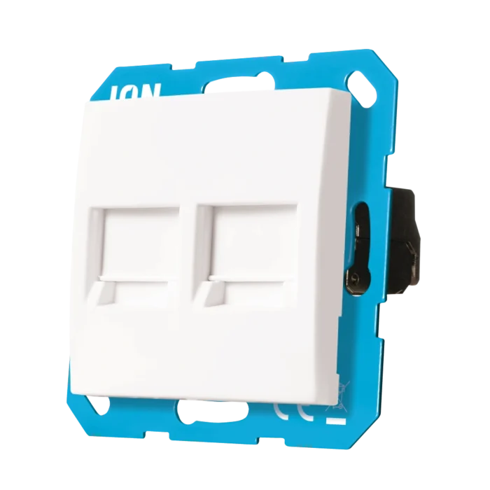 Modular Jack 2-voudig met Centraalplaat E1 | Alpin Wit - Afbeelding 3
