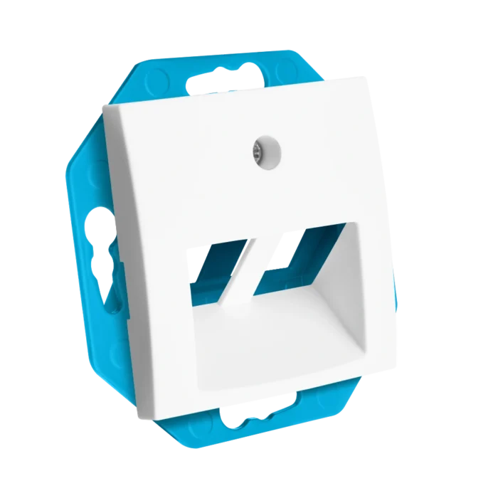 Modular Jack 30° 2-voudig met Centraalplaat E1 | Alpin Wit - Afbeelding 2