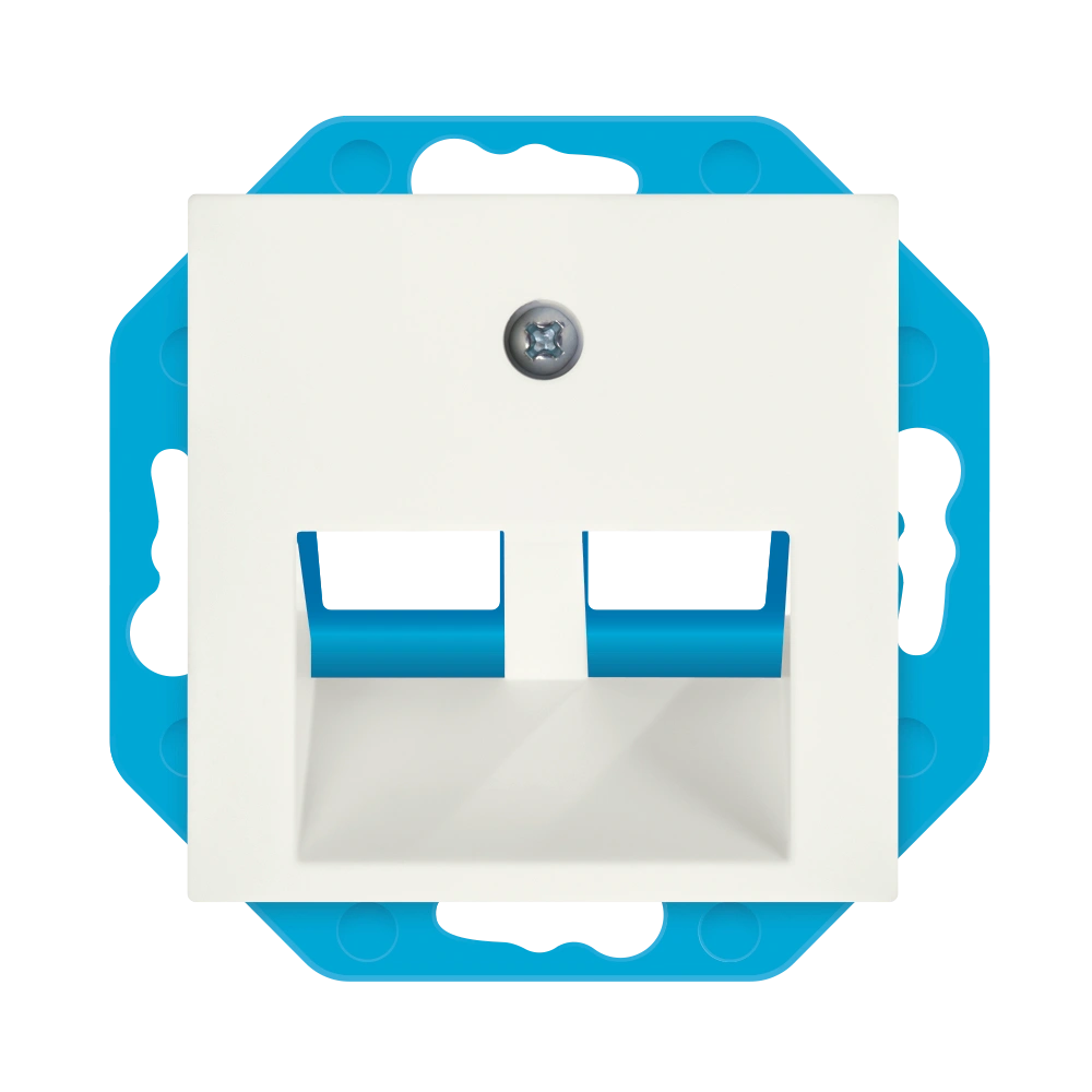 Ion Industries Modular Jack 30° 2-voudig met Centraalplaat E1 | Mat Alpin Wit 1 Modular Jack 30° 2-voudig met Centraalplaat E1 | Mat Alpin Wit