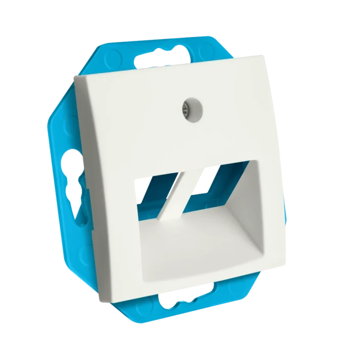 Modular Jack 30° 2-voudig met Centraalplaat E1 | Mat Alpin Wit - Afbeelding 2
