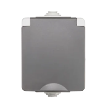 Opbouw IP55 Wandcontactdoos | Grijs