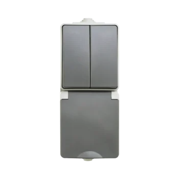 Opbouw IP55 Combinatie WCD En Serieschakelaar Verticaal | Grijs