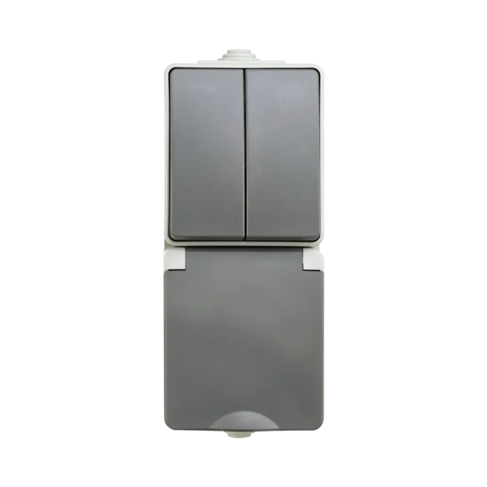 Opbouw IP55 Combinatie WCD en Serieschakelaar Verticaal | Grijs