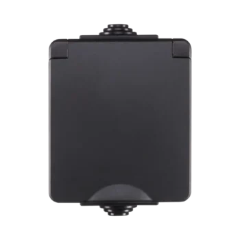 Opbouw IP55 Wandcontactdoos | Zwart